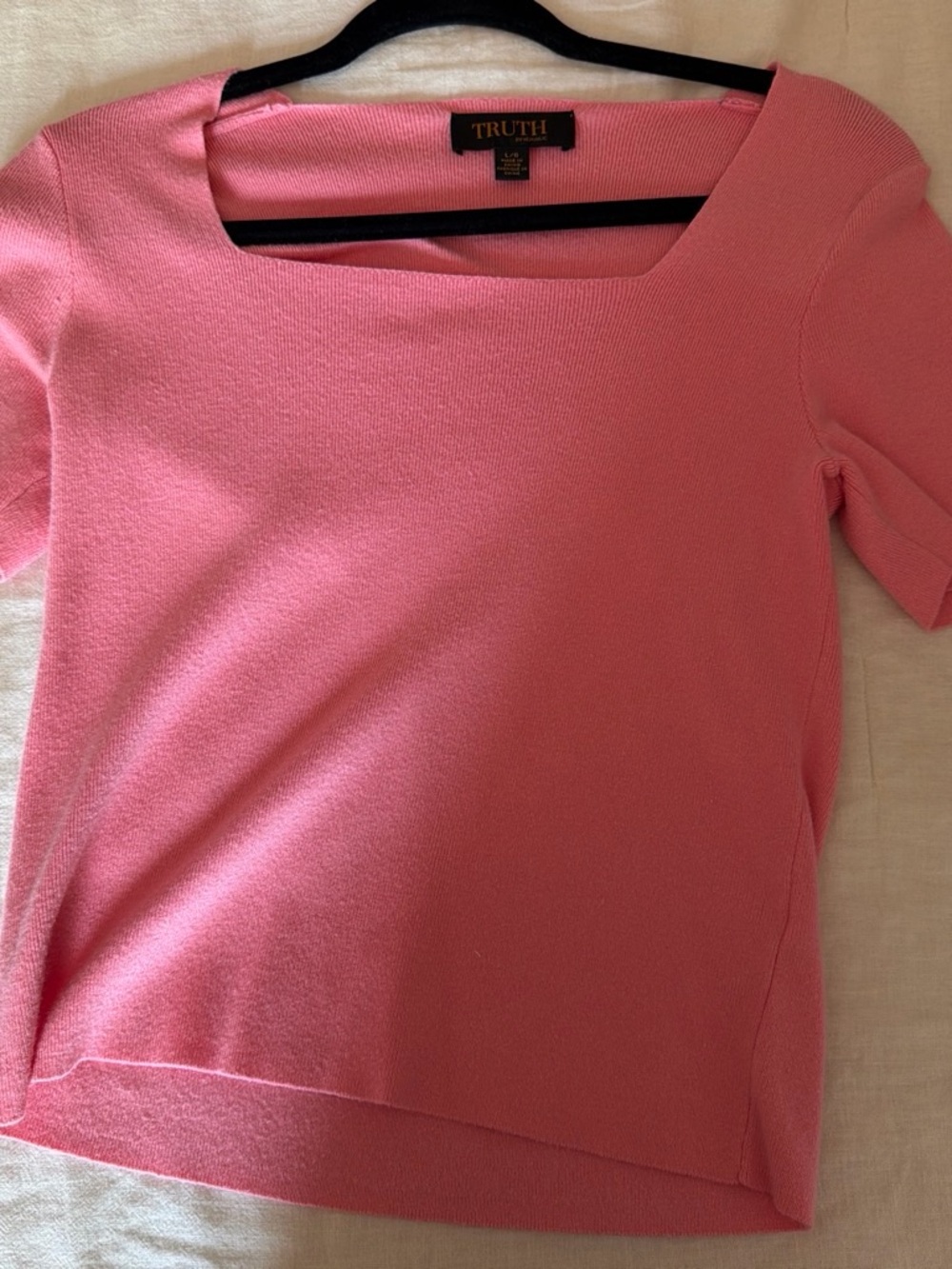 Truth by Republic Pink Knit Short Sleeve Sweater Top Women’s Large